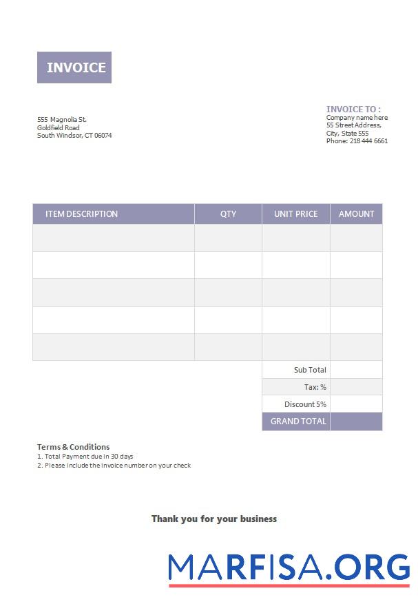 Realistic Basic Invoice Template